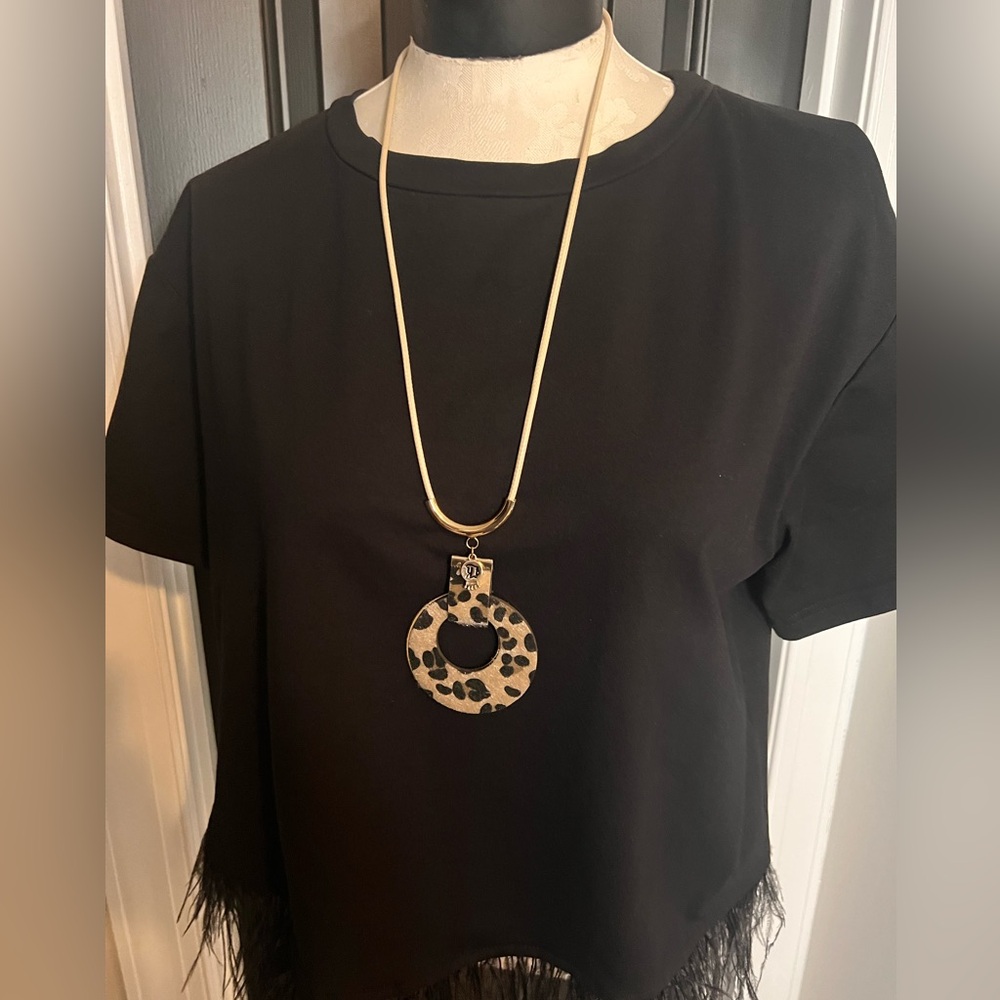 Leopard Print Adjustable Pendant Necklace